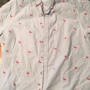 A flamingo button up shirt